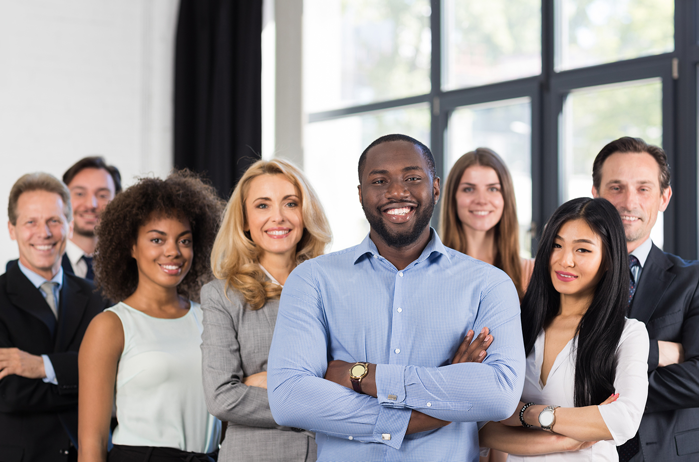 Diverse Group of businessman smiling
